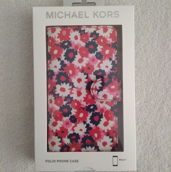 Michael Kors Carnation Folio Case for iPhone X - Picture 1 of 8